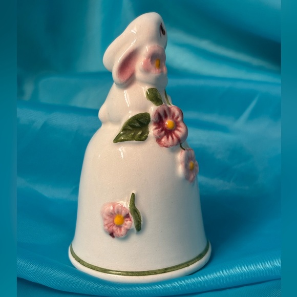 Vintage Avon 1984 Floral Ceramic Bunny Bell - Picture 6 of 10